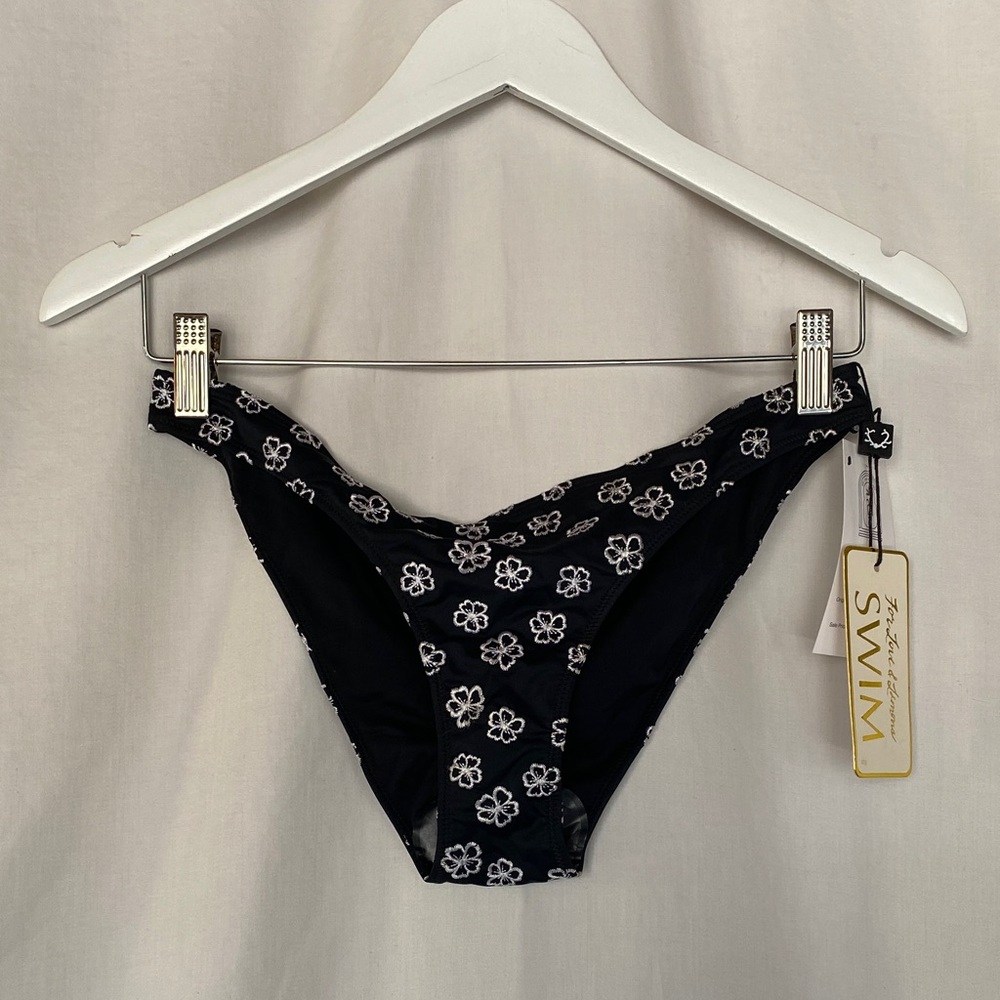 For Love And Lemons Black Floral Bikini Bottom